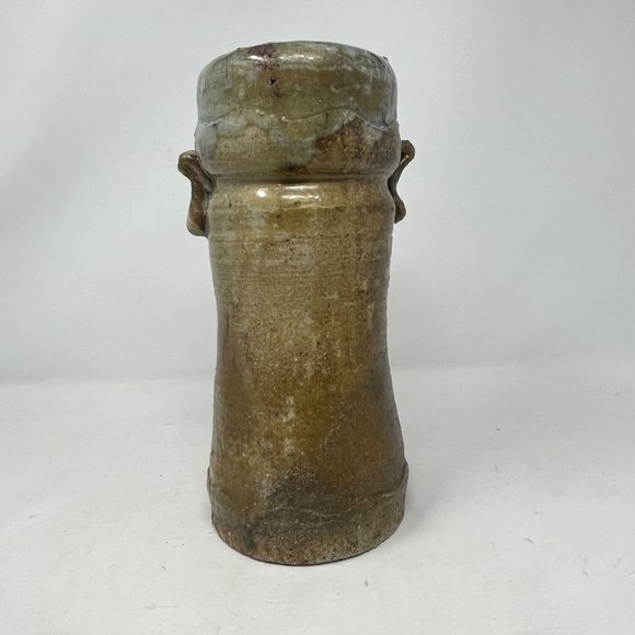 Ironstone Vase Hand Thrown Pottery Double Handle Unmarked 10.25" Tall - Picture 3 of 16